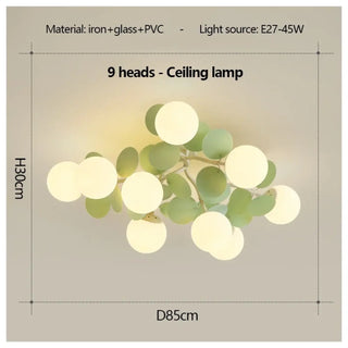 JAHA LED Globe Green Light Ceiling Light