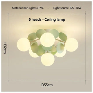 JAHA LED Globe Green Light Ceiling Light