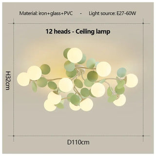 JAHA LED Globe Green Light Ceiling Light
