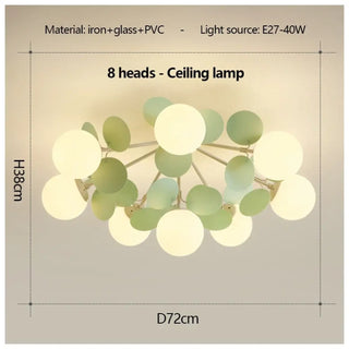 JAHA LED Globe Green Light Ceiling Light