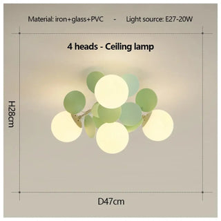JAHA LED Globe Green Light Ceiling Light