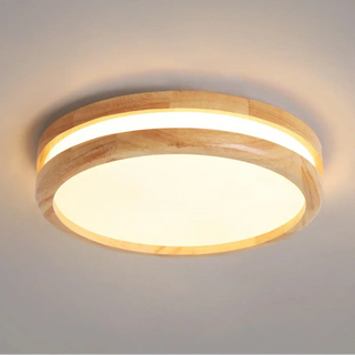 ELENA Round Light Wood LED Ceiling Light – Nordic Contemporary Fixture