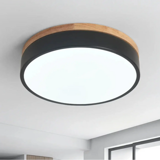 ELENA Round Light Wood LED Ceiling Light – Nordic Contemporary Fixture