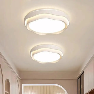 ILLOU Round Curved Wood Scandinavian Ceiling Light