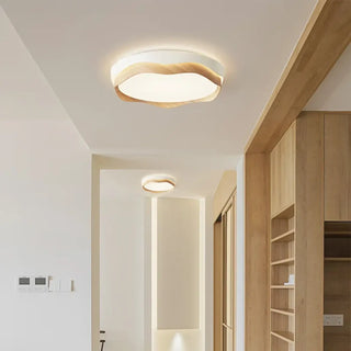 ILLOU Round Curved Wood Scandinavian Ceiling Light