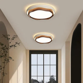 ILLOU Round Curved Wood Scandinavian Ceiling Light