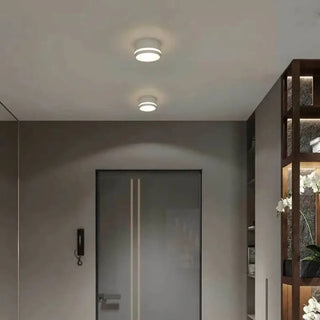 ALIAR Round Minimalist Ceiling Light – Black or White Contemporary Fixture