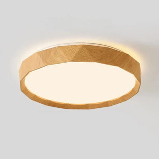 RIONDA Metal Effect Wood Natural LED Ceiling Light – Organic Modern Fixture