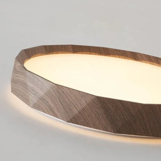 RIONDA Organic Ceiling Light – Natural Wood Metal Effect Overhead View