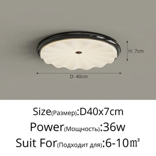DYSTU Modern White Wavy Glass LED Ceiling Light – Organic Contemporary Fixture