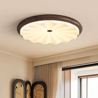 White Wavy Glass Light – Modern Ceiling Fixture With LED, Sculptural Organic Design