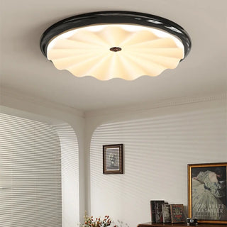 White Wavy Glass Light – Modern Ceiling Fixture With LED, Sculptural Organic Design