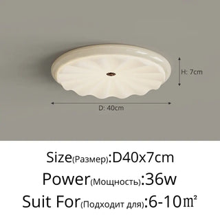 DYSTU Modern White Wavy Glass LED Ceiling Light – Organic Contemporary Fixture