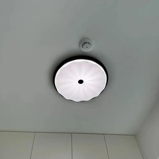 DYSTU Modern White Wavy Glass LED Ceiling Light – Organic Contemporary Fixture