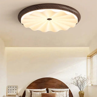 DYSTU Modern White Wavy Glass LED Ceiling Light – Organic Contemporary Fixture