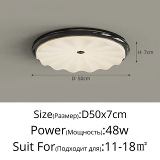DYSTU Modern White Wavy Glass LED Ceiling Light – Organic Contemporary Fixture