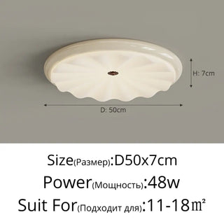 White Wavy Glass Light – Modern Ceiling Fixture With LED, Sculptural Organic Design