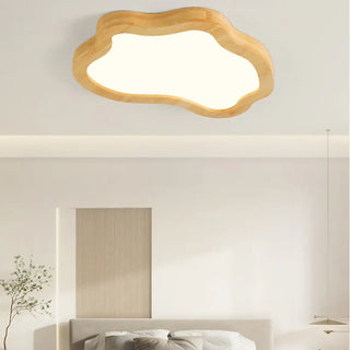 JAINY Modern Natural Wood Cloud Shape Ceiling Light