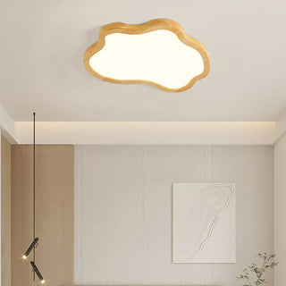 JAINY Modern Natural Wood Cloud Shape Ceiling Light