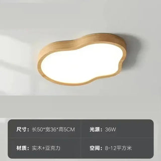 JAINY Modern Natural Wood Cloud Shape Ceiling Light