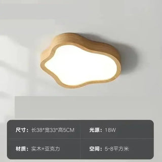 JAINY Modern Natural Wood Cloud Shape Ceiling Light