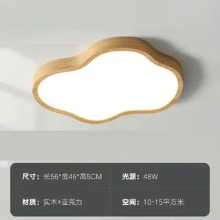 JAINY Modern Natural Wood Cloud Shape Ceiling Light