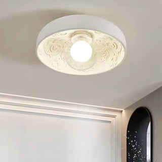 RODEM Elegant Ceiling Light – Modern White Gold Sculpted Side Profile