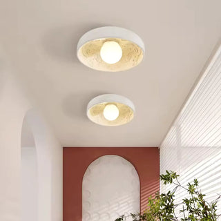 RODEM Sculpted Ceiling Light – Elegant White and Gold Room Setting