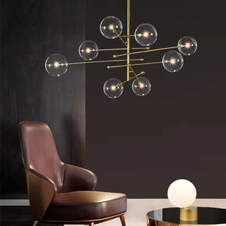ATOMIX Modern Golden Brass Glass Spheres Ceiling Light – view 6