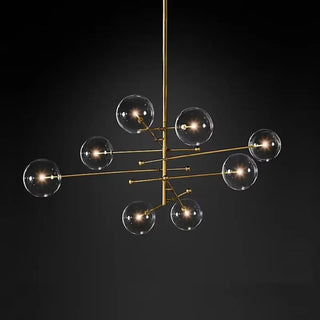 ATOMIX Modern Golden Brass Glass Spheres Ceiling Light – view 2