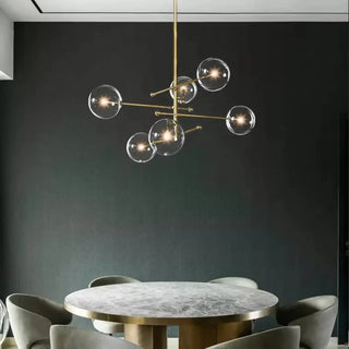 ATOMIX Modern Golden Brass Glass Spheres Ceiling Light – view 7