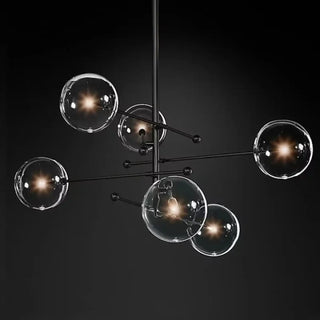 ATOMIX Modern Golden Brass Glass Spheres Ceiling Light – view 3