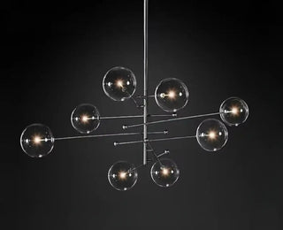 ATOMIX Modern Golden Brass Glass Spheres Ceiling Light – view 4