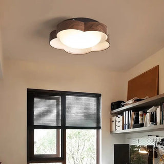 VIXIME LED Modern Flower Shape Brown and White Ceiling Light – view 2
