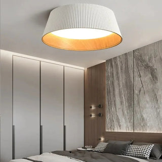 DIVINE Modern Metal Pleated Ceiling Light – White or Black Contemporary Fixture