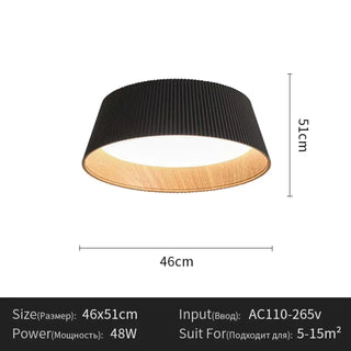 DIVINE Modern Metal Pleated Ceiling Light – White or Black Contemporary Fixture
