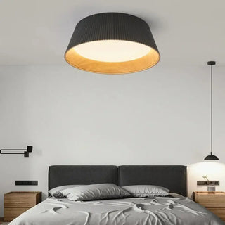 DIVINE Modern Metal Pleated Ceiling Light – White or Black Contemporary Fixture