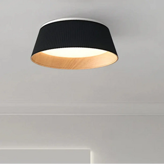DIVINE Modern Metal Pleated Ceiling Light – White or Black Contemporary Fixture