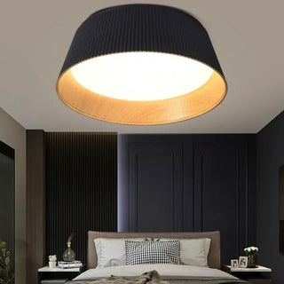 DIVINE Modern Metal Pleated Ceiling Light – White or Black Contemporary Fixture