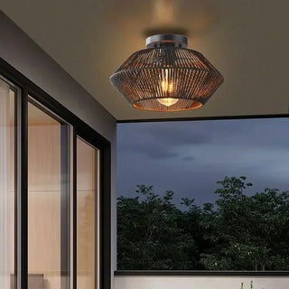ASMILA Geometric Black Metal Ceiling Fixture – Modern Contemporary Light