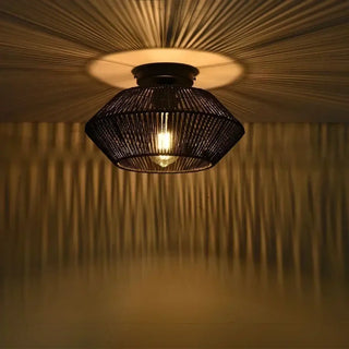 ASMILA Black Metal Geometric Ceiling Light – Modern Contemporary Fixture