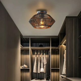 ASMILA Black Geometric Ceiling Fixture – Modern Metal Contemporary Light