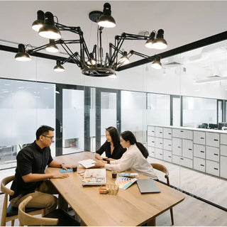 SUPURER LED Modern Black Multi-Head Ceiling Light – Urban Contemporary Fixture