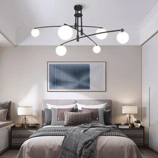 MULTI Contemporary Ceiling Light – Room Setting with Globe Shades