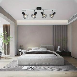 DUSTO Black Industrial 6-Spot Adjustable Metal Ceiling Light – view 1