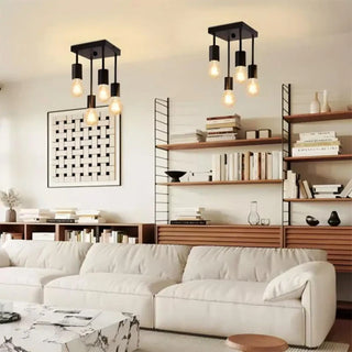 SUPERET Black Metal Ceiling Light – Industrial Elegant Design Detail