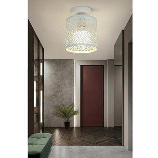 MULI Black Oriental Pattern Cutout Chic Ceiling Light – Hallway Decorative Fixture