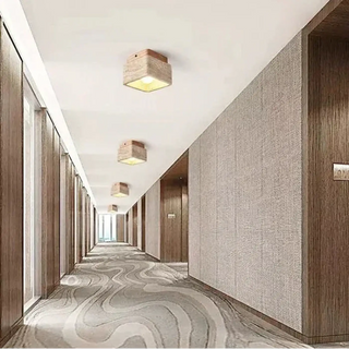 SOBI Natural Ceiling Light – Stone and Wood Minimalist Design Detail