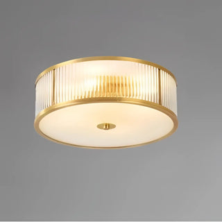 FLORA Fluted Glass Gilded Ceiling Fixture – Nordic Copper Floral Light