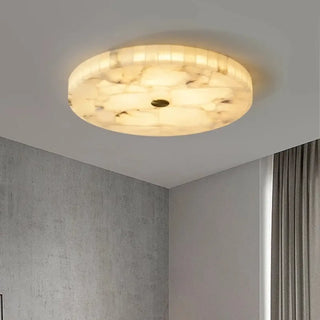 ALBAT Round Alabaster Marble White Ceiling Light – Modern Contemporary Design